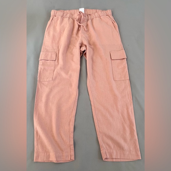 GAP Easy Pants Womens Large‎ Pull On Pink Cargo Drawstring - Picture 1 of 8